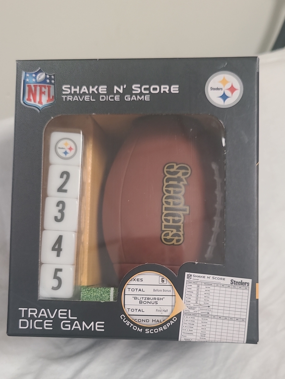 NFL Steelers Shake N' Score Travel Dice Game - Brown